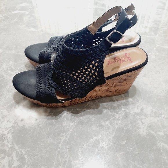 Jelly Pop Comfort Fit Hestia Stacked Cork Wedge Slingback Sandals SZ 11 - Picture 3 of 7